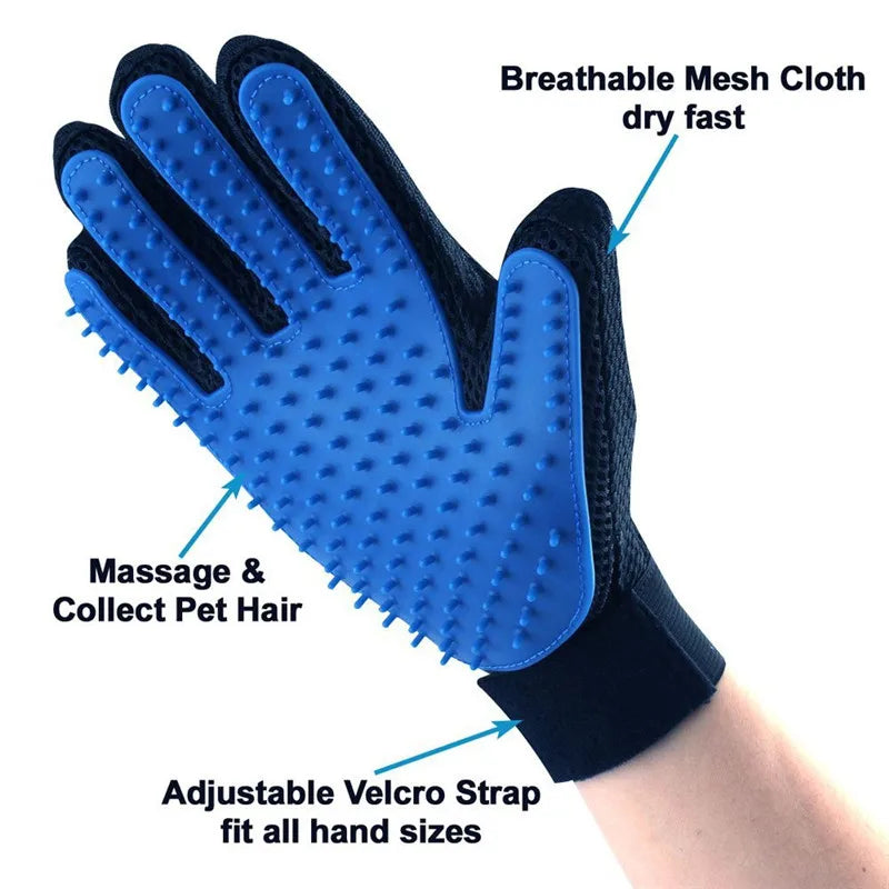 Pet Bath Brush Silicone Glove for Pet Massage Pet Grooming Glove Dogs Cats